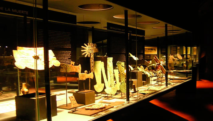 Vistas de las vitrinas de la exposición