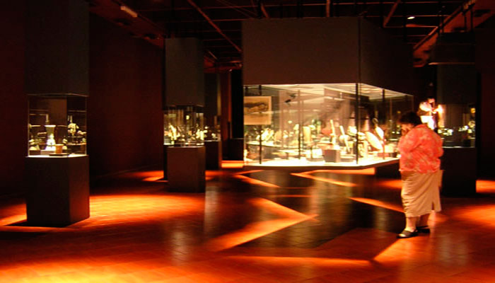 Vistas de las vitrinas de la exposición