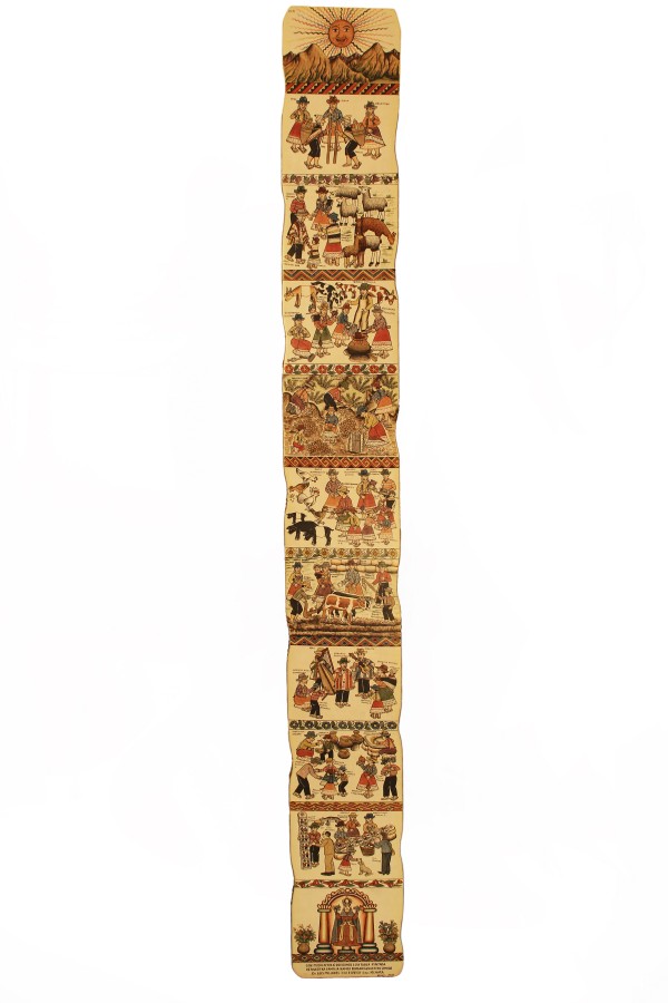 Calendario. Tabla Sarhua, detalle. Colección Museo Chileno de Arte Precolombino MCHAP M -126 (1990 x 230 mm)..