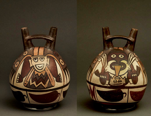 Botella pintada. Nasca Temprano. Cerámica. 18,4 x 14,1 cm (INC-MNAAHP, C-09923).