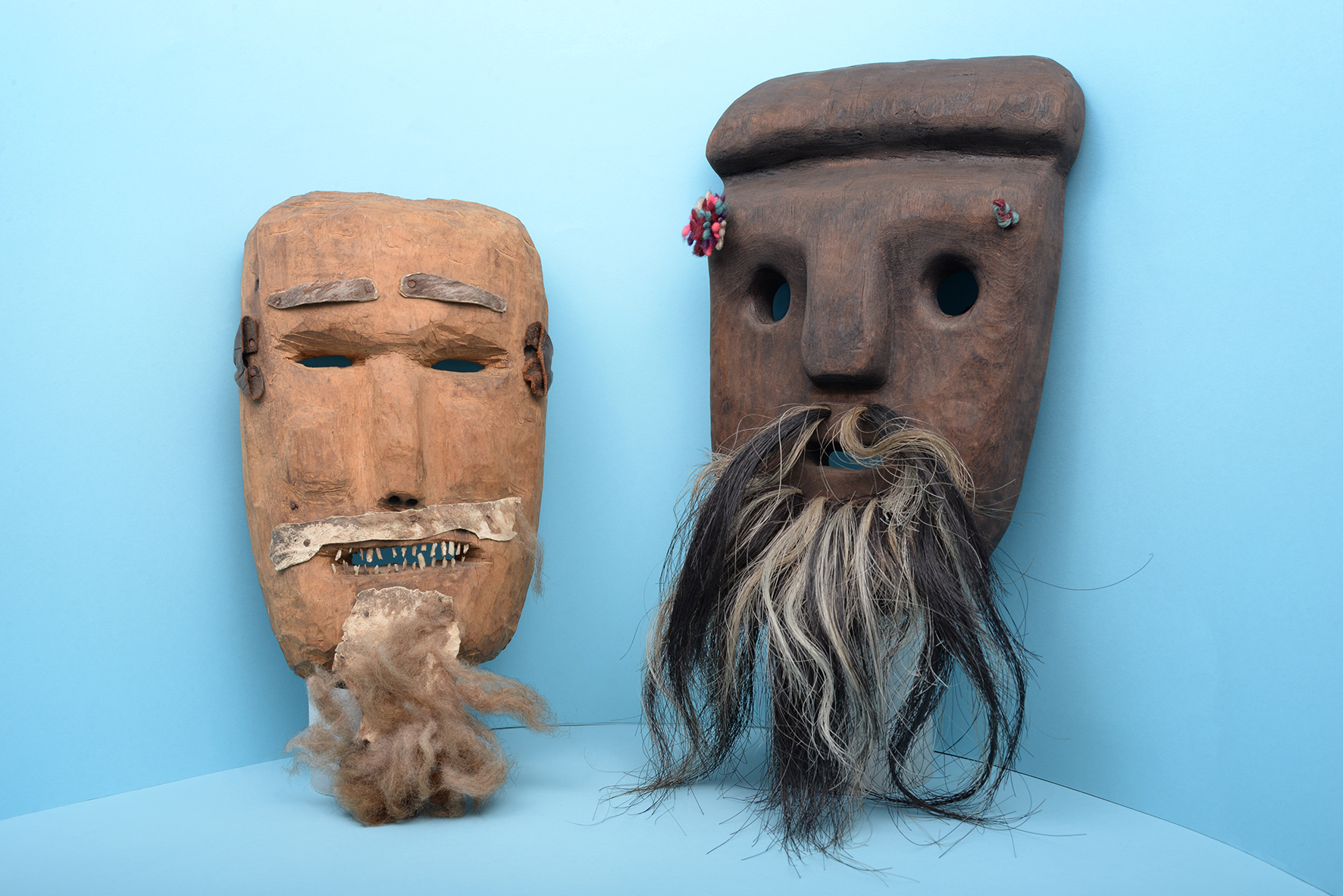 Mask. Wood, leather. Kollong. Unknown artist | Mapuche, 1950–2000. MHNV, 2562. Photograph by Justine Graham.