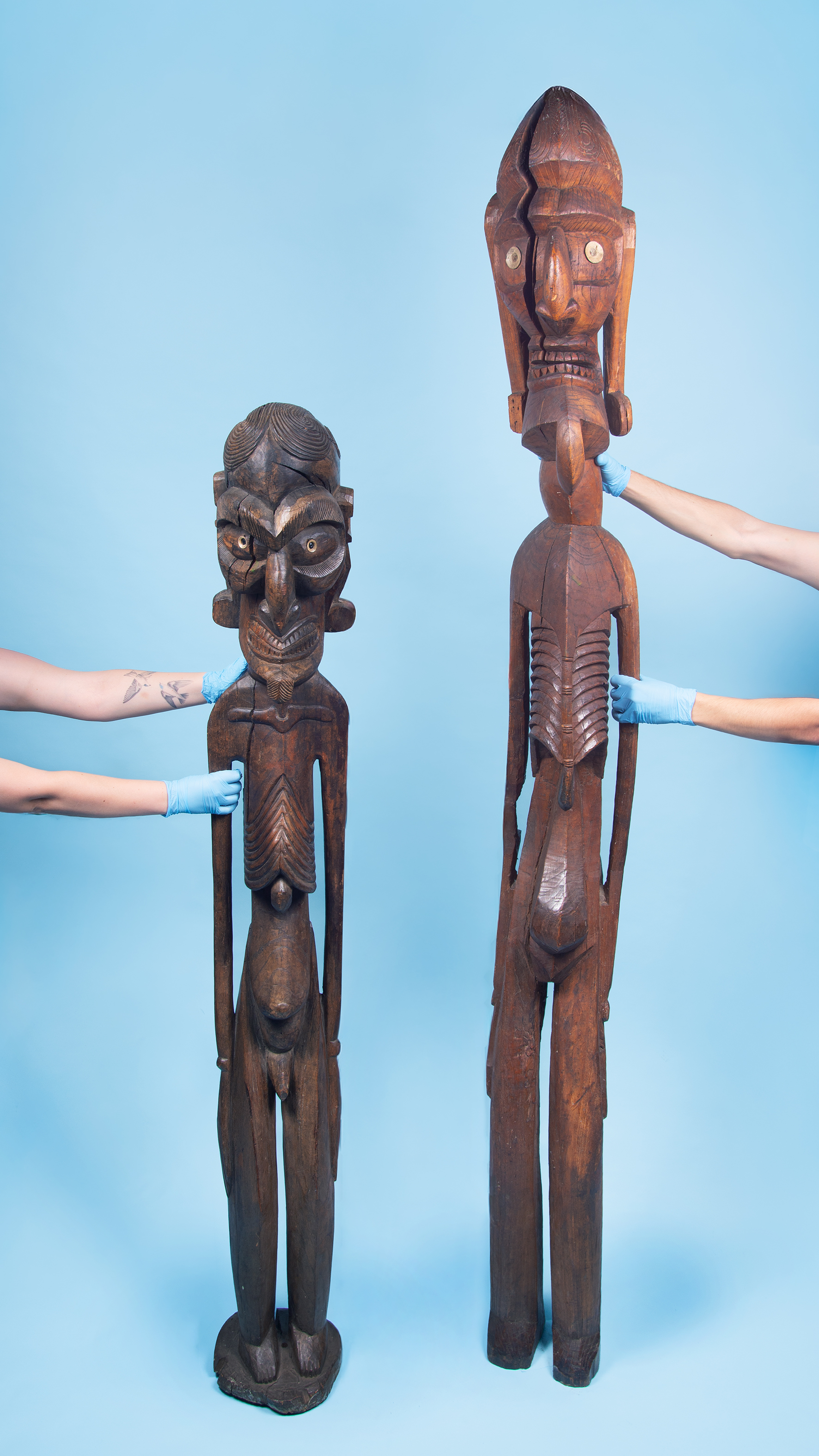 Escultura antropomorfa. Madera, hueso, obsidiana. Artista desconocido. Mōai Kava Kava Rapanui | Previo a 1939 d c. MHNV, 32